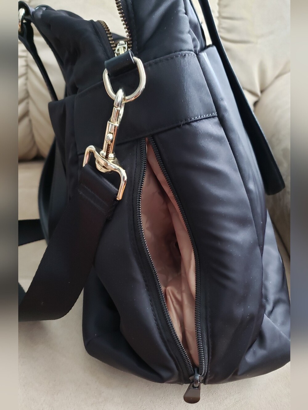 Lo & Sons The O.G. Travel Bag Black Nylon Gold Tote Weekender Laptop - Picture 10 of 16